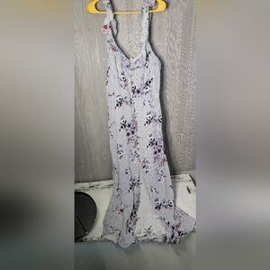 Maurice's blue and white striped button-down sleeveless maxi dress size large